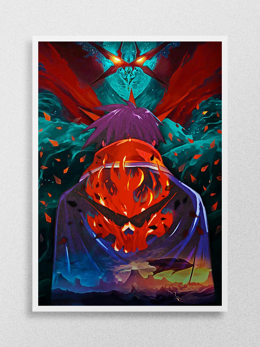 09 | Double Tengen Toppa Gurren-Lagann Anime Poster Çerçevesiz Yüksek Kalite Anime Duvar Poster