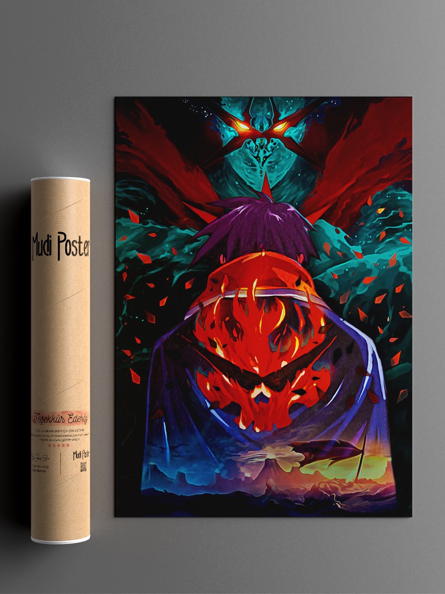 09 | Double Tengen Toppa Gurren-Lagann Anime Poster Çerçevesiz Yüksek Kalite Anime Duvar Poster