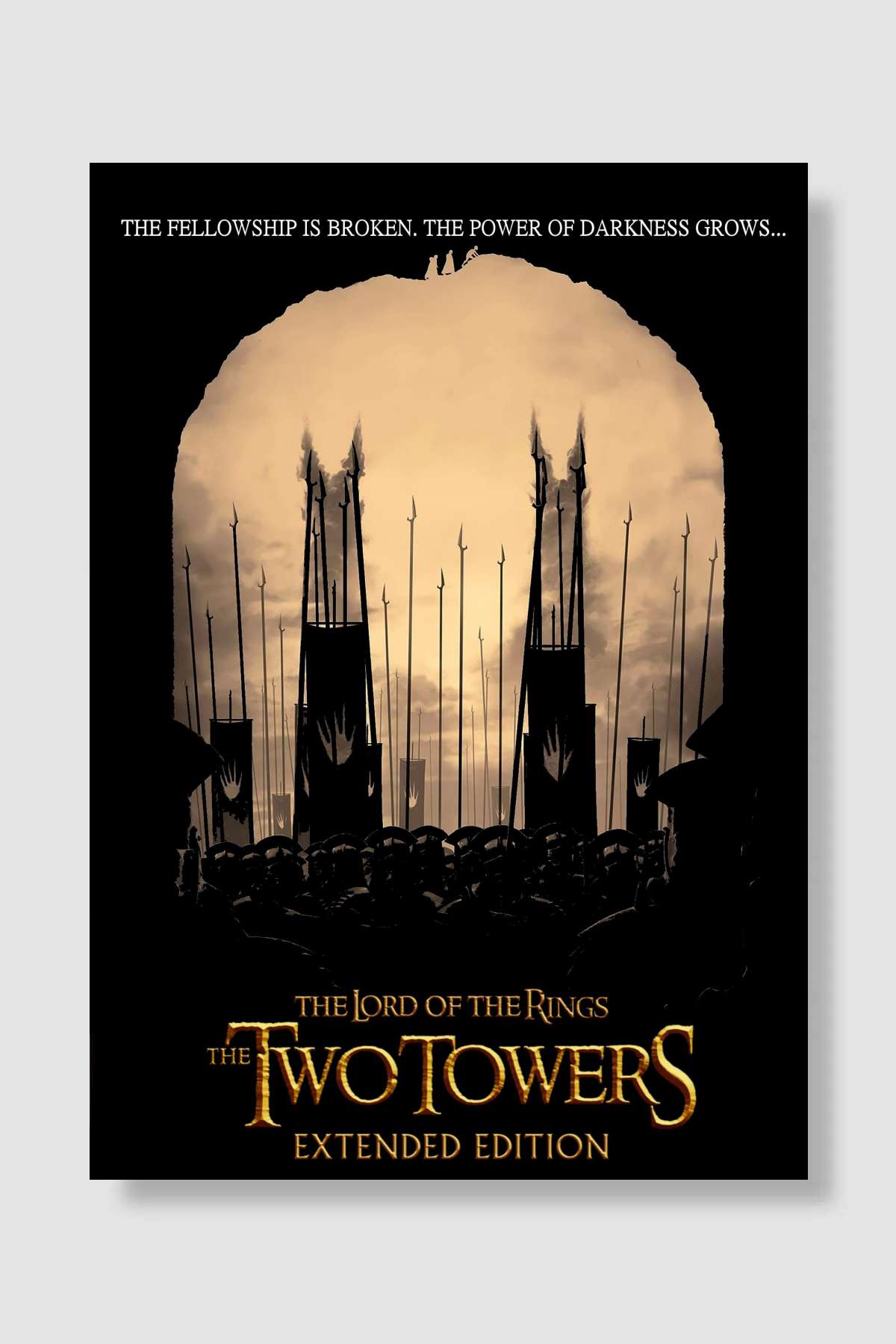 Yüzüklerin Efendisi: İki Kule - The Lord of the Rings: The Two Towers Film Poster Çerçevesiz Yüksek Kalite Film Afiş Duvar Poster