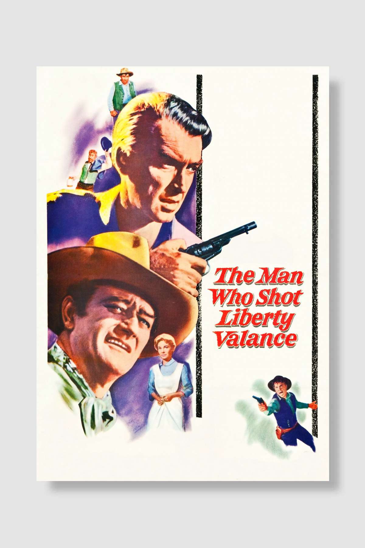 Kahramanın Sonu - The Man Who Shot Liberty Valance Film Poster Çerçevesiz Yüksek Kalite Film Afiş Duvar Poster