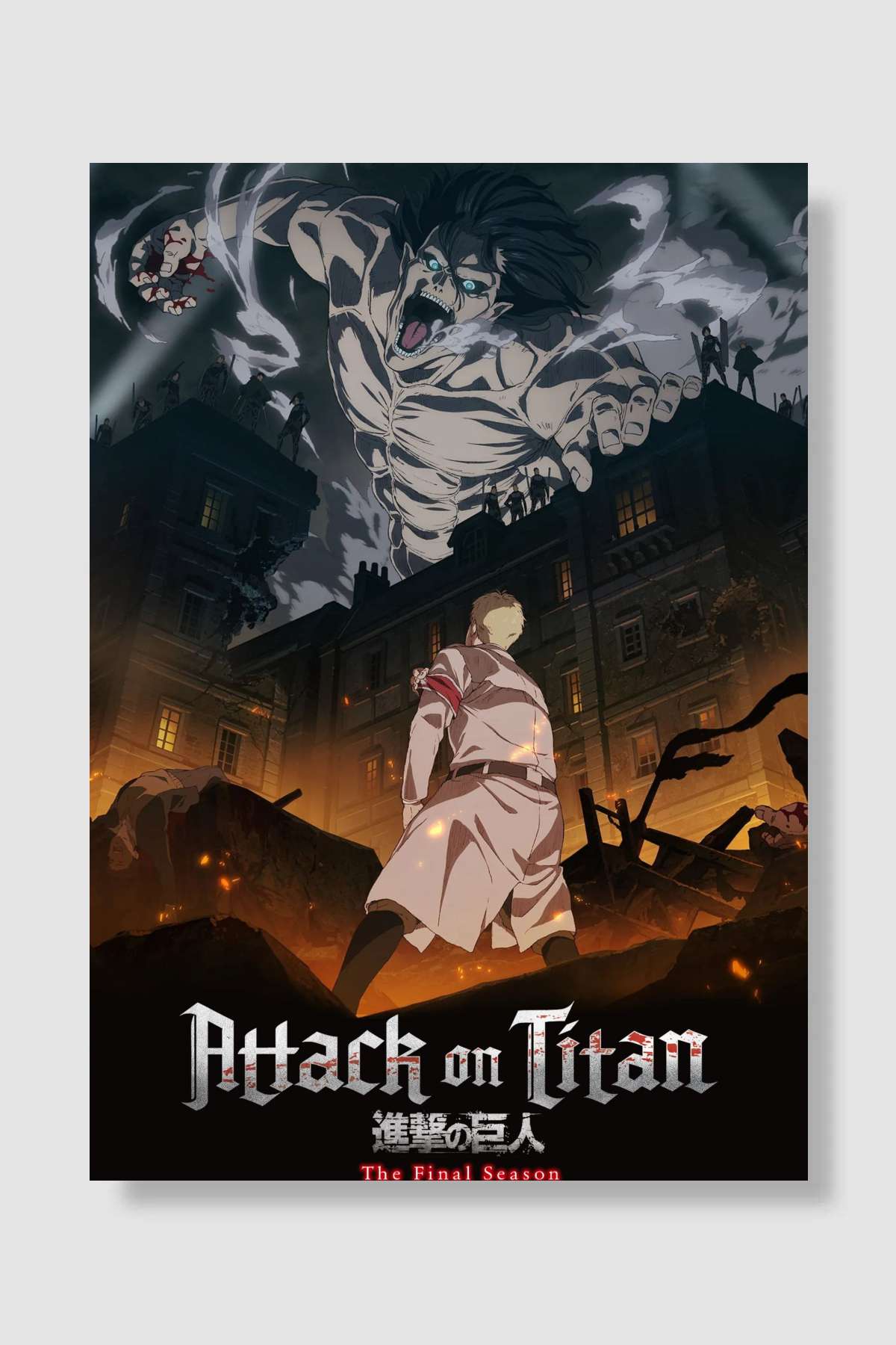 Attack on Titan - 進撃の巨人 Dizi Poster Çerçevesiz Yüksek Kalite Dizi Afiş Duvar Poster