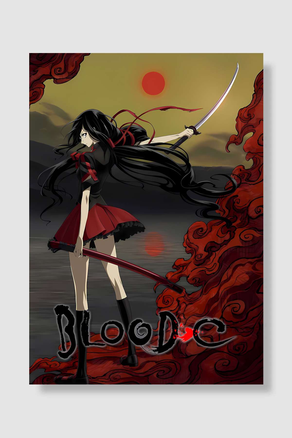 Blood-C Dizi Poster Çerçevesiz Yüksek Kalite Dizi Afiş Duvar Poster