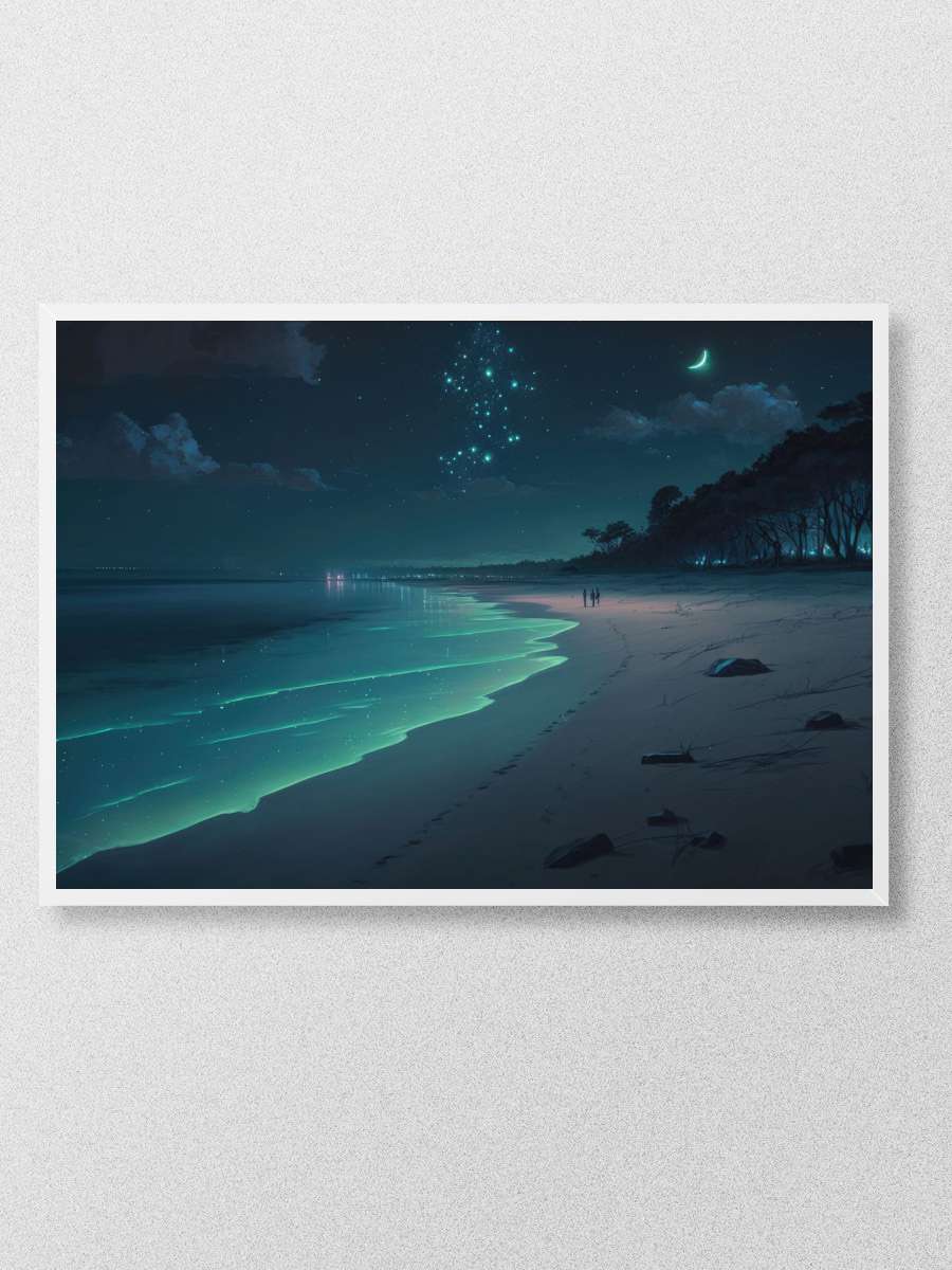 A night at the beach Anime Poster Çerçevesiz Yüksek Kalite Anime Duvar Poster