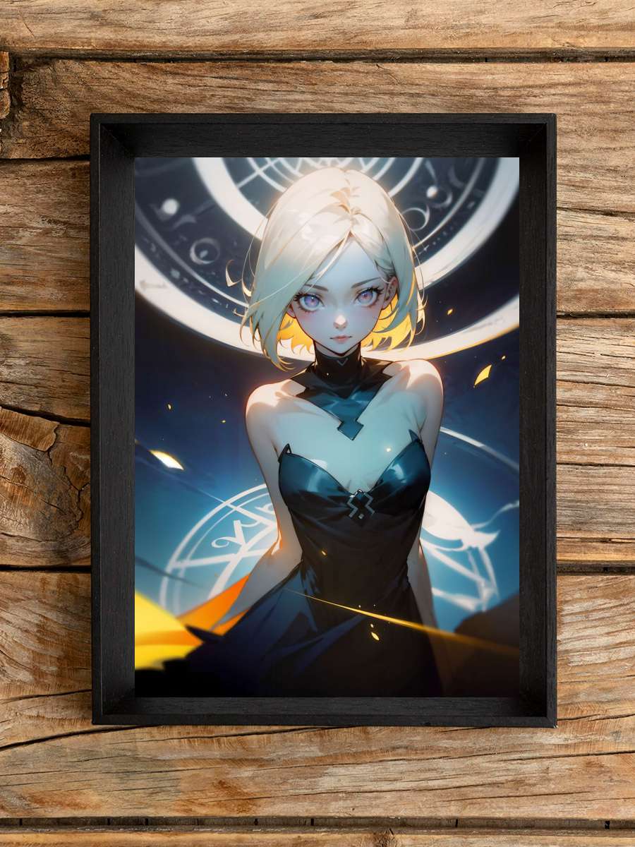 A woman in a black dress Anime Poster Çerçevesiz Yüksek Kalite Anime Duvar Poster