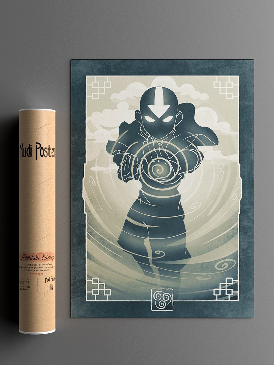 Aang Air Anime Poster Çerçevesiz Yüksek Kalite Anime Duvar Poster