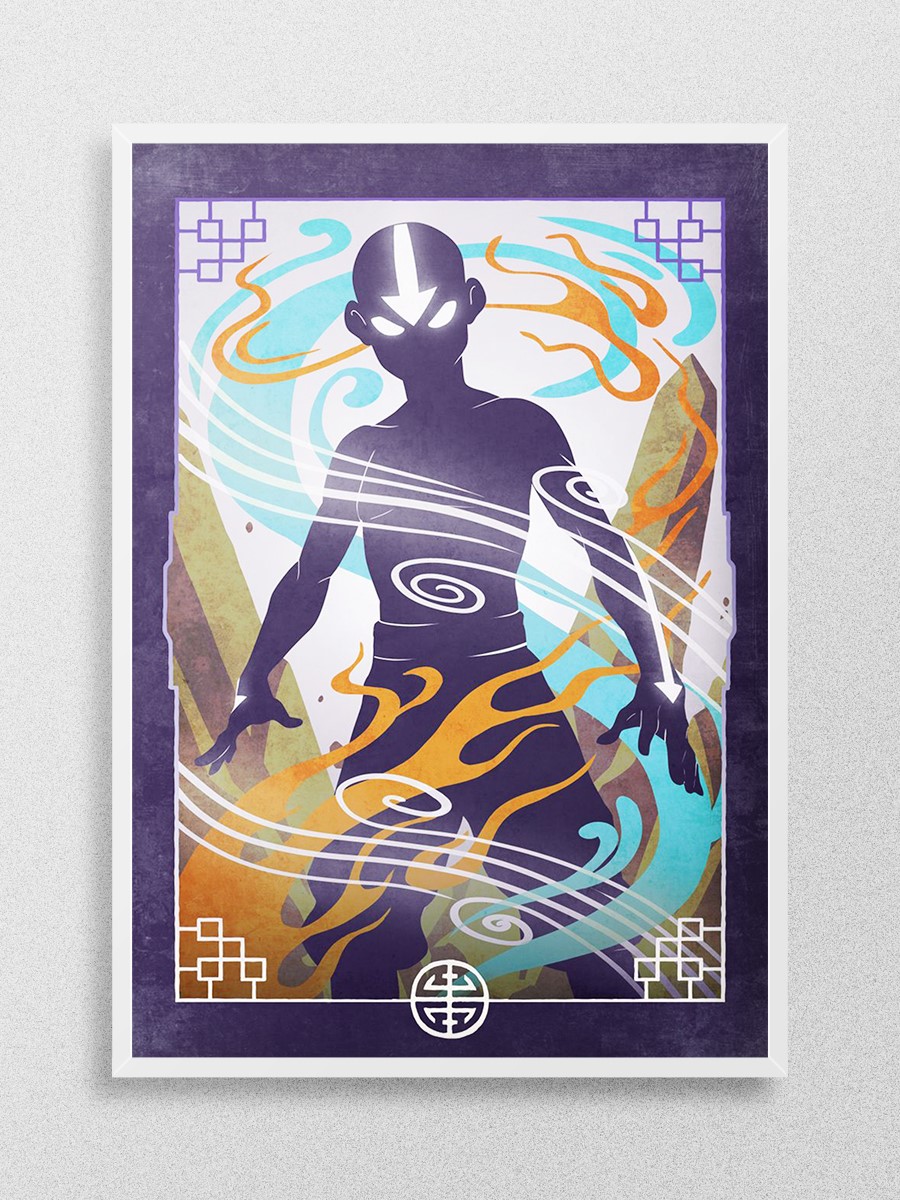 Aang Avatar State Anime Poster Çerçevesiz Yüksek Kalite Anime Duvar Poster