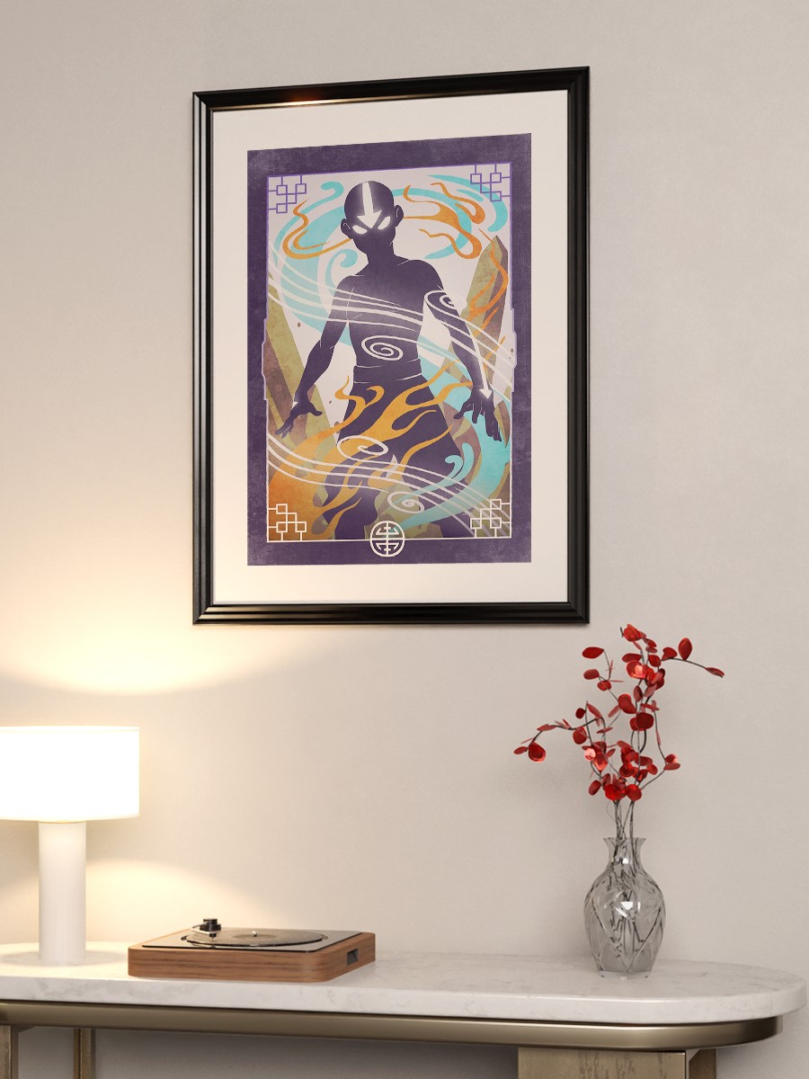 Aang Avatar State Anime Poster Çerçevesiz Yüksek Kalite Anime Duvar Poster