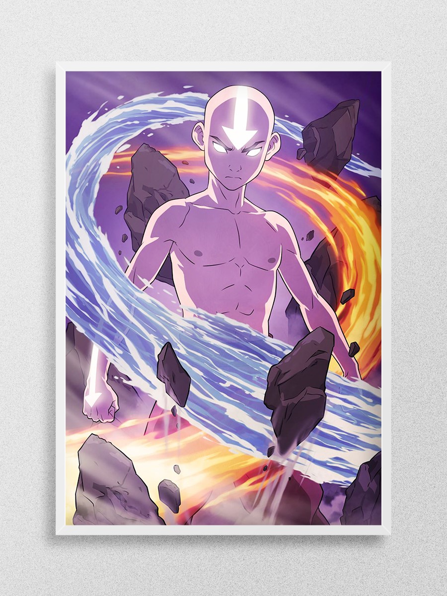 Aang Avatar State Anime Poster Çerçevesiz Yüksek Kalite Anime Duvar Poster