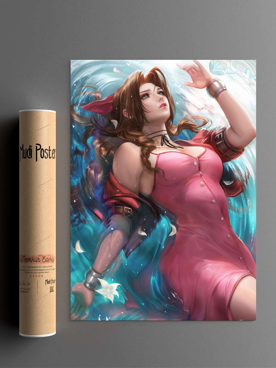 Aerith Anime Poster Çerçevesiz Yüksek Kalite Anime Duvar Poster