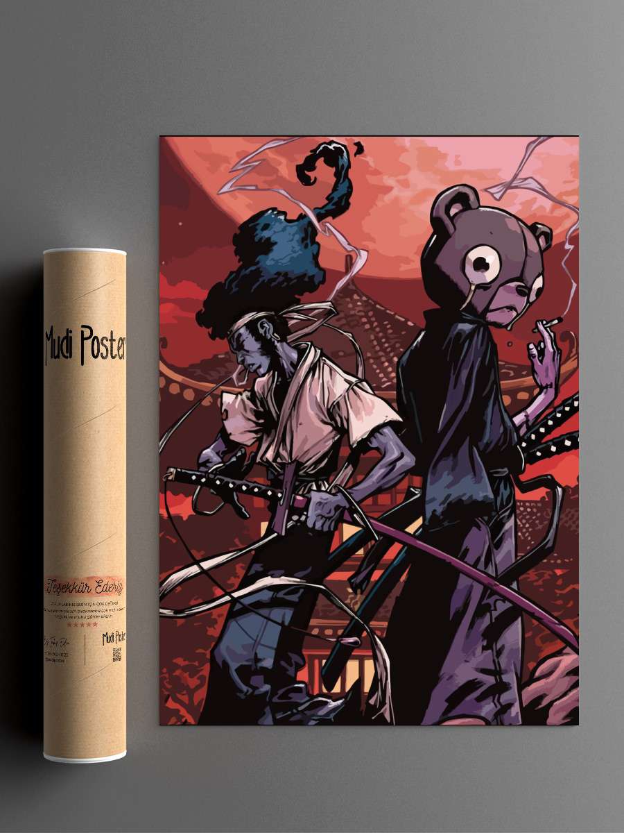 afro samurai Anime Poster Çerçevesiz Yüksek Kalite Anime Duvar Poster