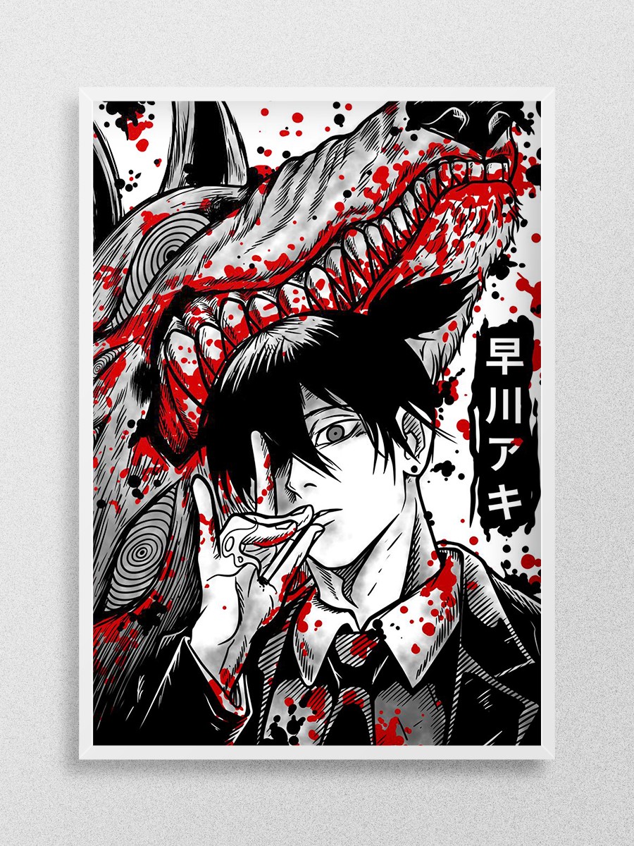 Aki Hayakawa blood Anime Poster Çerçevesiz Yüksek Kalite Anime Duvar Poster