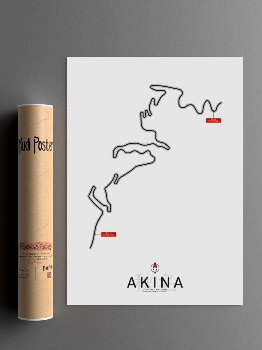 Akina Touge Pass Route Anime Poster Çerçevesiz Yüksek Kalite Anime Duvar Poster