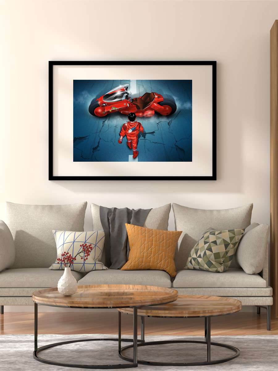 Akira Kaneda and his bike Anime Poster Çerçevesiz Yüksek Kalite Anime Duvar Poster
