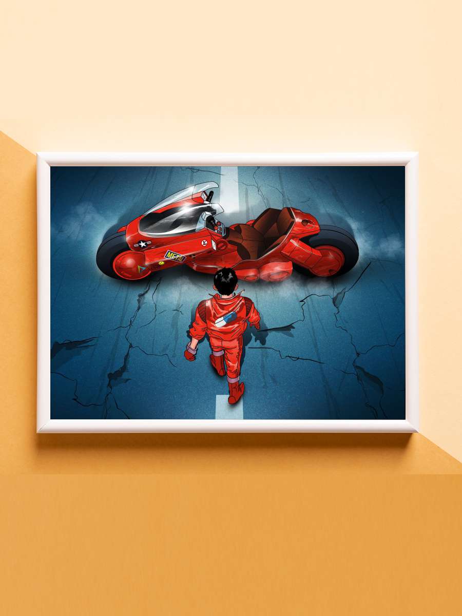 Akira Kaneda and his bike Anime Poster Çerçevesiz Yüksek Kalite Anime Duvar Poster