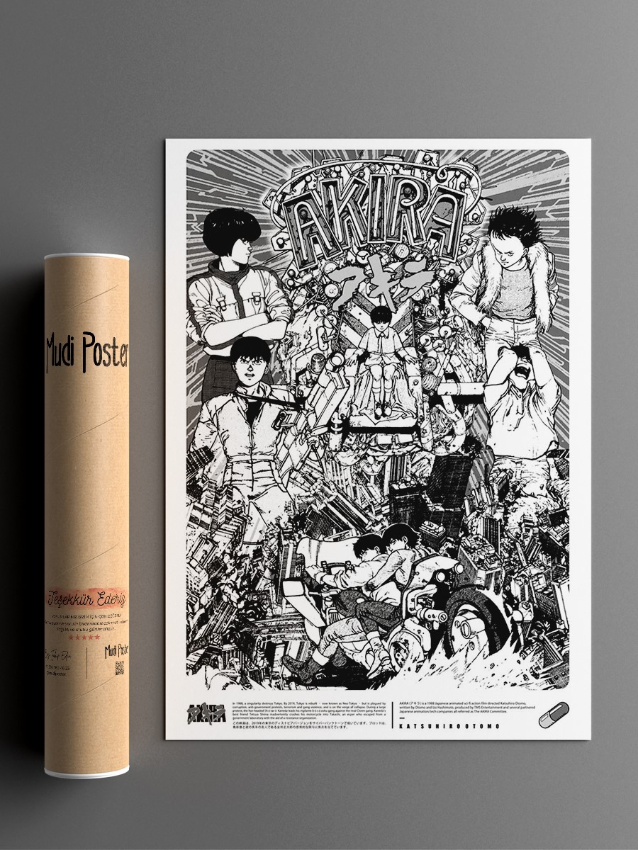 AKIRA Anime Poster Çerçevesiz Yüksek Kalite Anime Duvar Poster