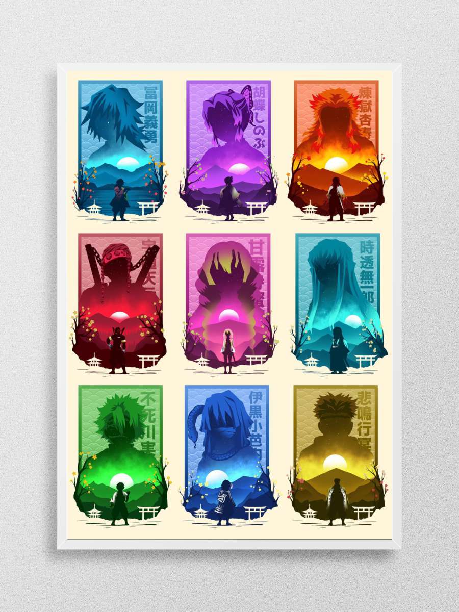 All Hashira Anime Poster Çerçevesiz Yüksek Kalite Anime Duvar Poster