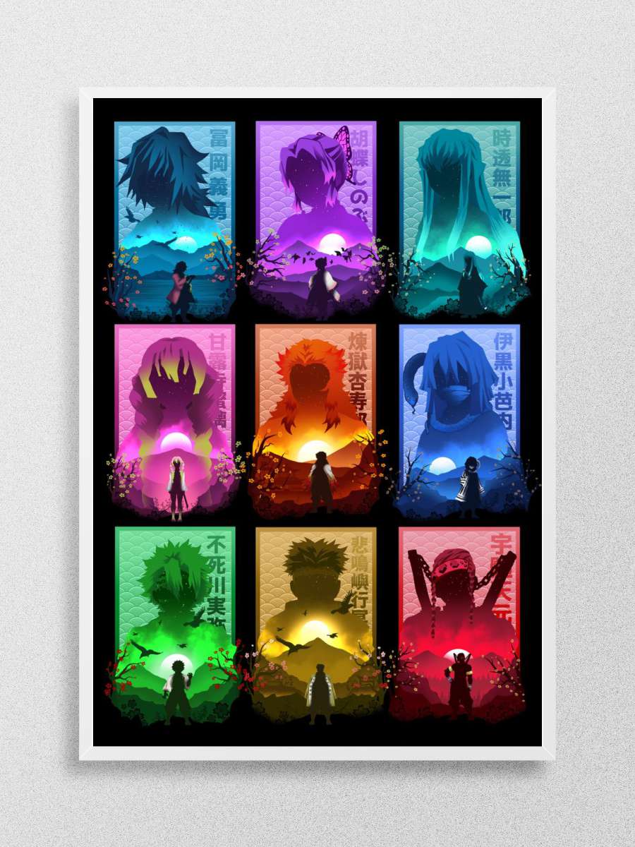 All Hashira Anime Poster Çerçevesiz Yüksek Kalite Anime Duvar Poster
