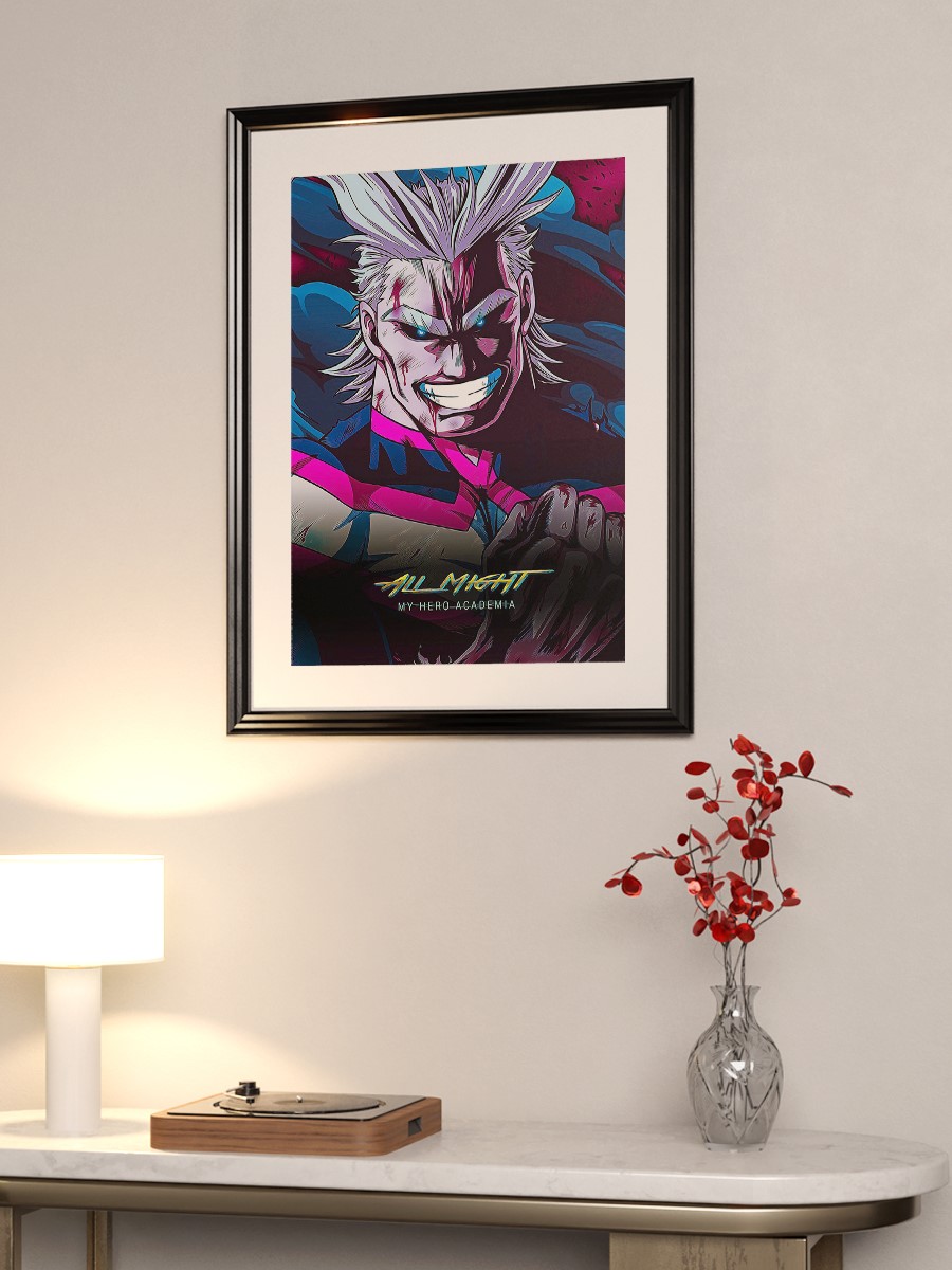 All Might Cyberpunk Art St Anime Poster Çerçevesiz Yüksek Kalite Anime Duvar Poster