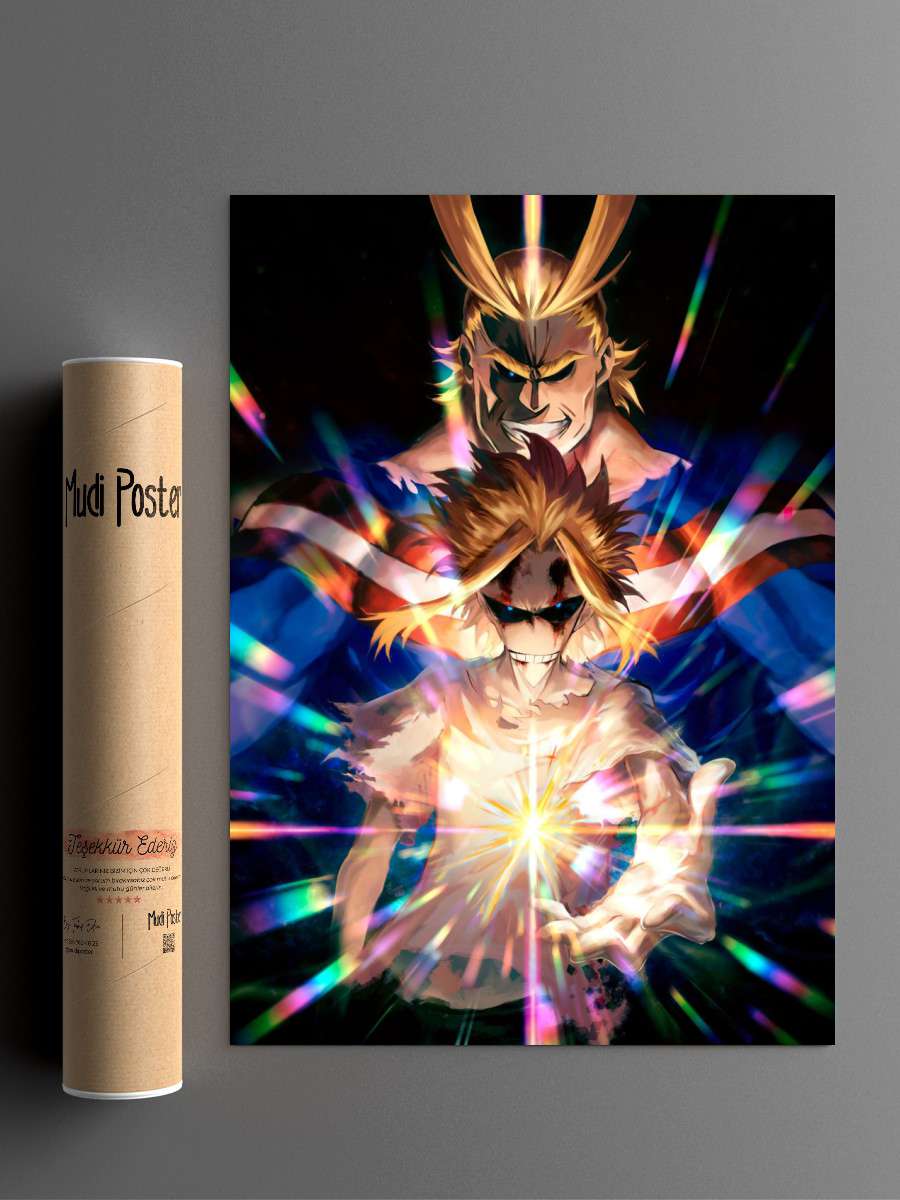 All Might Anime Poster Çerçevesiz Yüksek Kalite Anime Duvar Poster