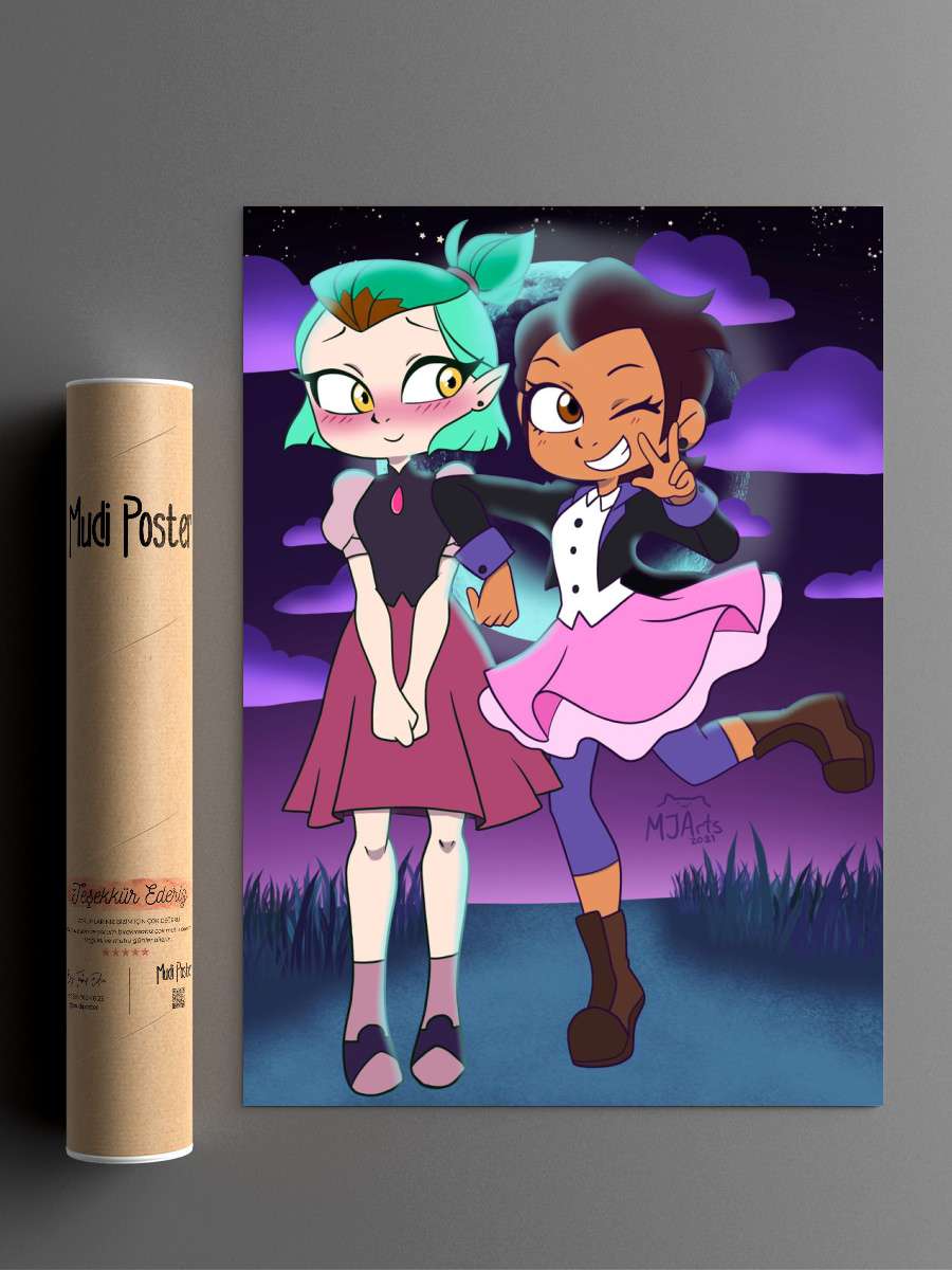 Amity and Luz Anime Poster Çerçevesiz Yüksek Kalite Anime Duvar Poster
