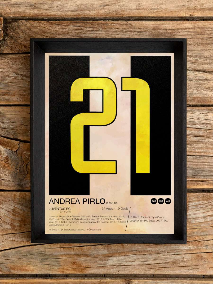Andrea Pirlo Futbol Poster Çerçevesiz Yüksek Kalite Futbolcu Duvar Poster