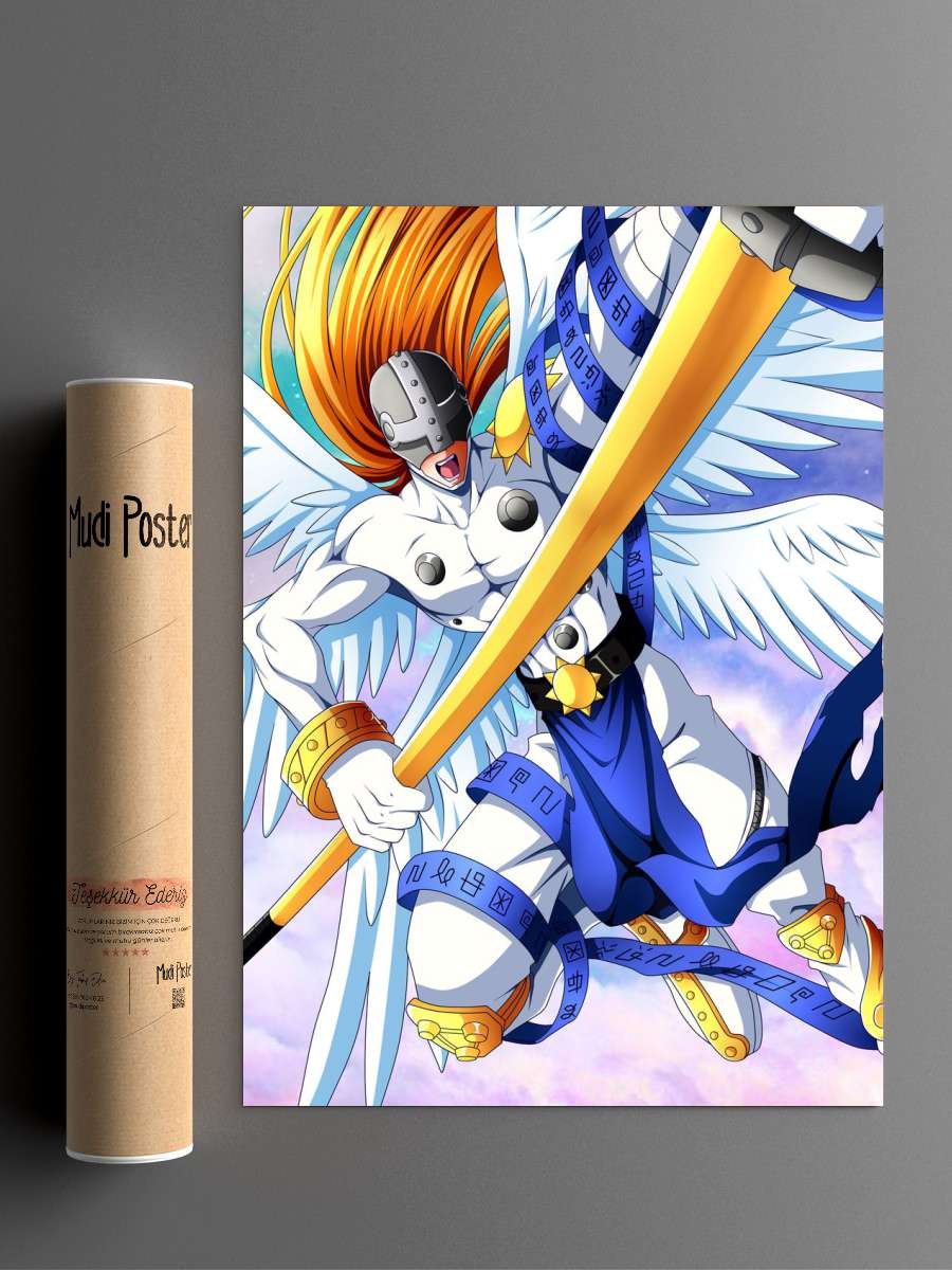 Angemon Evolution Anime Poster Çerçevesiz Yüksek Kalite Anime Duvar Poster