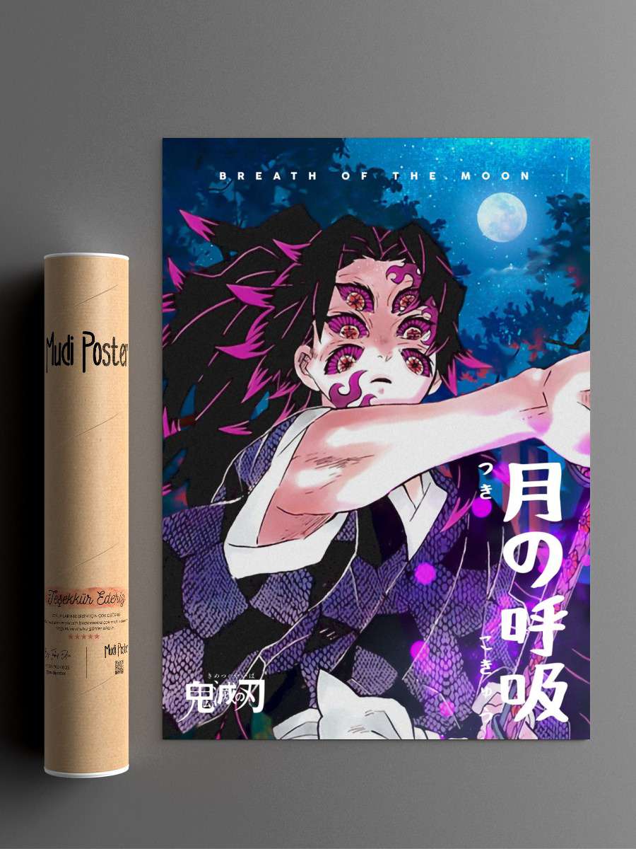 Anime Demon Slayer Moon Anime Poster Çerçevesiz Yüksek Kalite Anime Duvar Poster