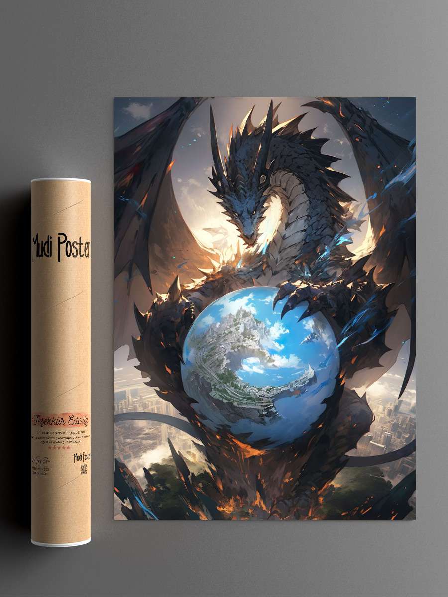 Anime Dragon of the World Anime Poster Çerçevesiz Yüksek Kalite Anime Duvar Poster