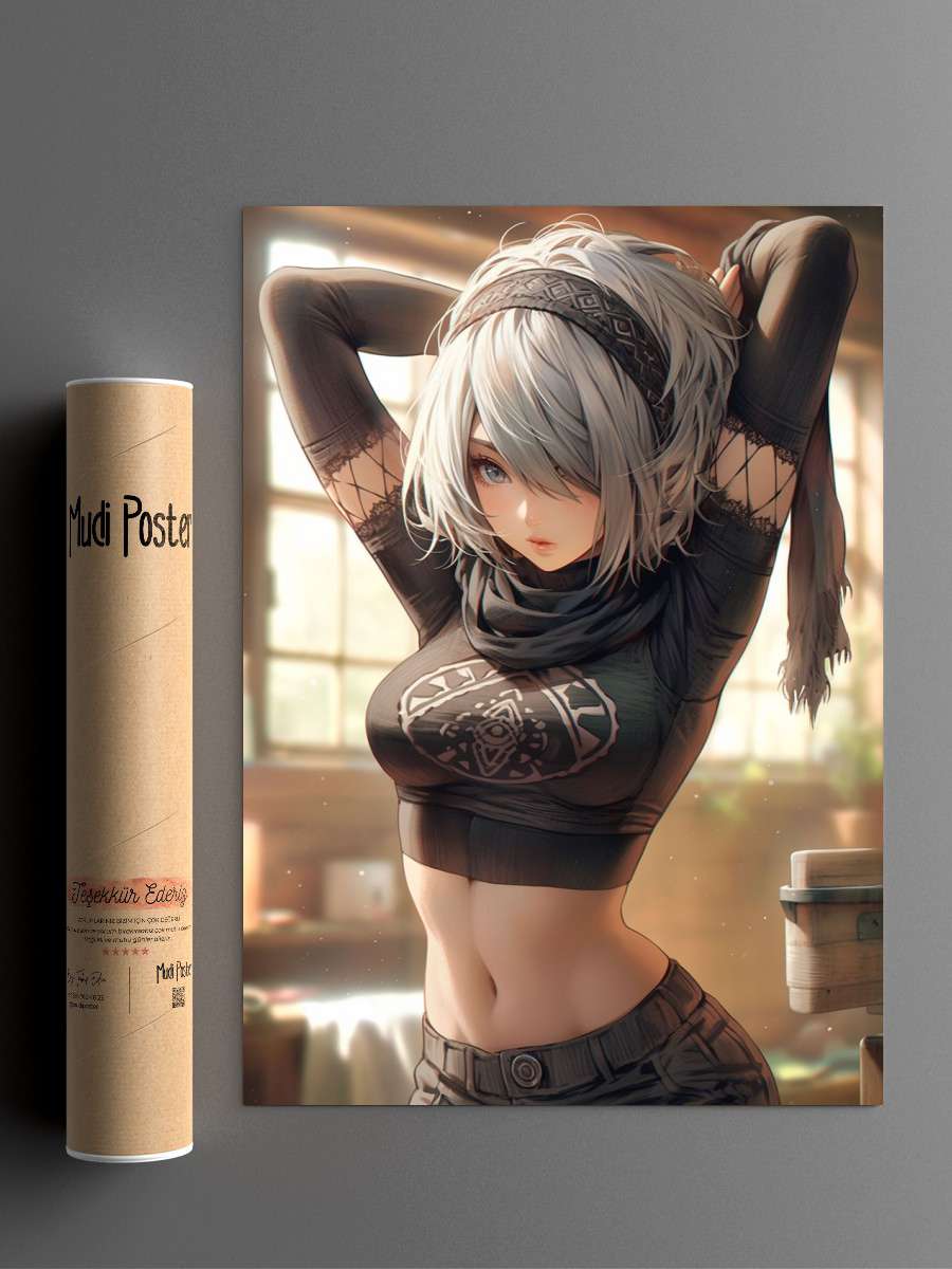 Anime Gaming Girl Anime Poster Çerçevesiz Yüksek Kalite Anime Duvar Poster