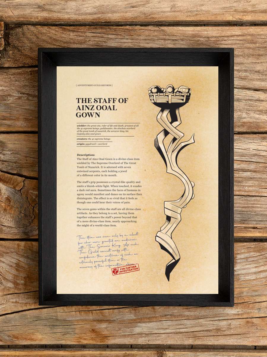 Anime Item Staff of Ainz Anime Poster Çerçevesiz Yüksek Kalite Anime Duvar Poster