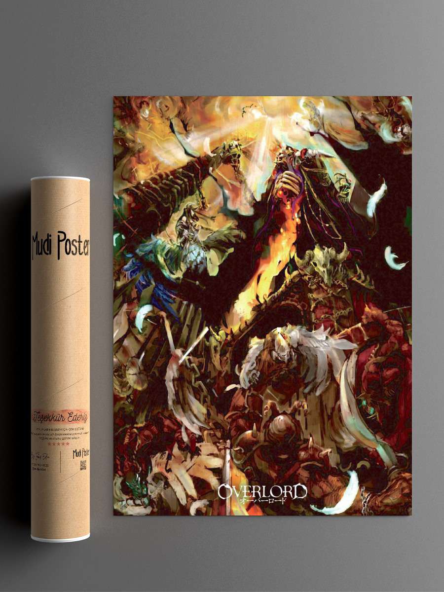 Anime Manga Overlord Ainz Anime Poster Çerçevesiz Yüksek Kalite Anime Duvar Poster