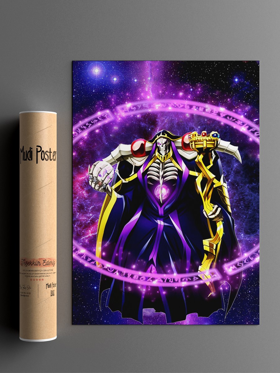 Anime Overlord Ainz Anime Poster Çerçevesiz Yüksek Kalite Anime Duvar Poster