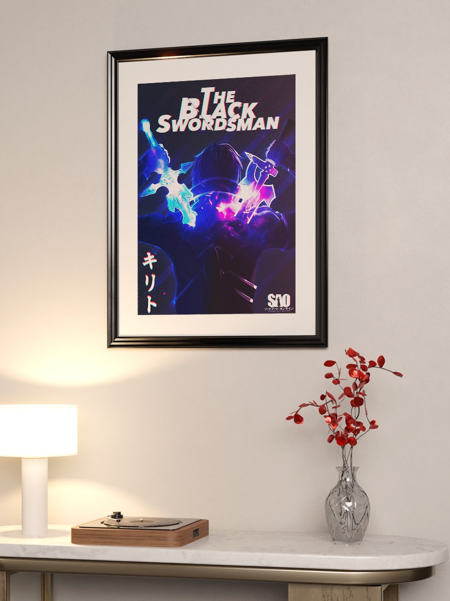 Anime SAO Kirito Anime Poster Çerçevesiz Yüksek Kalite Anime Duvar Poster