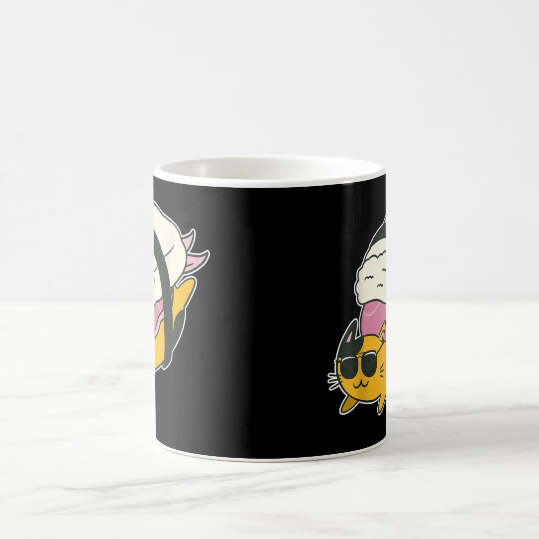 Animal Sushi Cat Lover Japanese Funny Kawaii Anime Coffee Mug Anime Kupa Bardak Modern Anime Baskılı Kupa