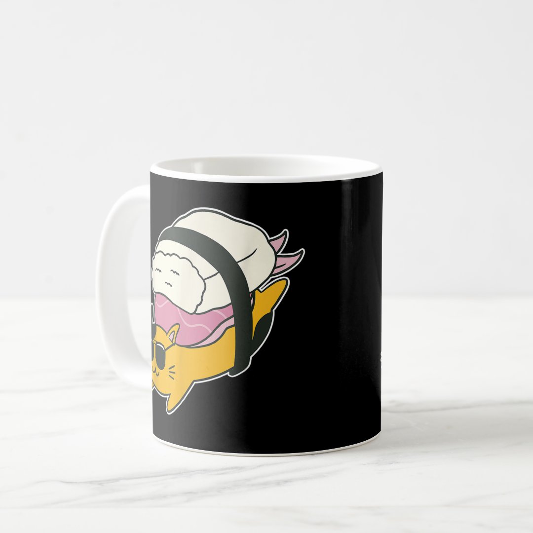 Animal Sushi Cat Lover Japanese Funny Kawaii Anime Coffee Mug Anime Kupa Bardak Modern Anime Baskılı Kupa