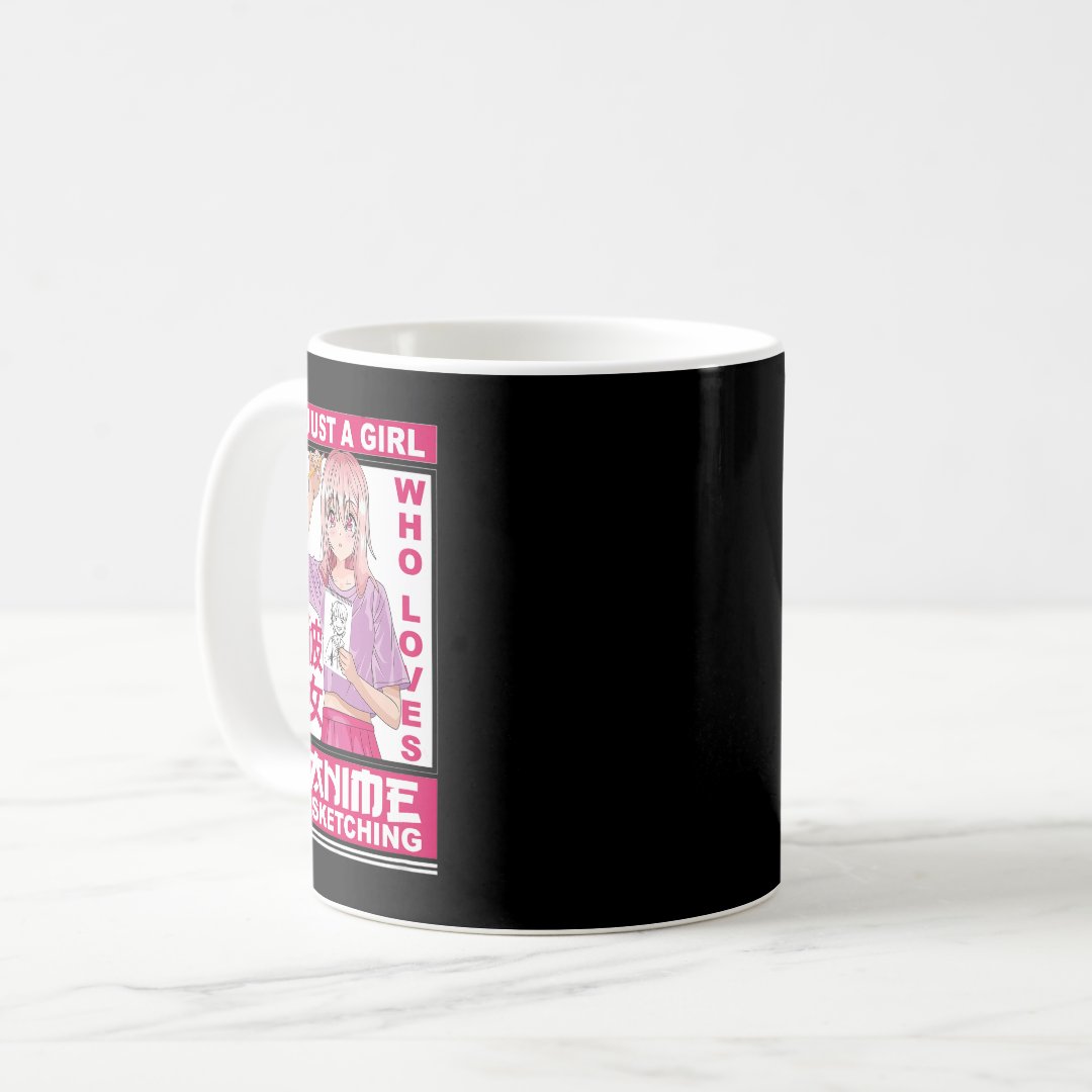Cute Anime Sketching Girl Anime And Sketching Kawa Coffee Mug Anime Kupa Bardak Modern Anime Baskılı Kupa
