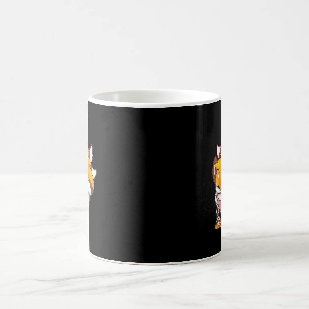 Fun Fox Ramen Japanese Noodles Cute Kawaii Anime G Coffee Mug Anime Kupa Bardak Modern Anime Baskılı Kupa