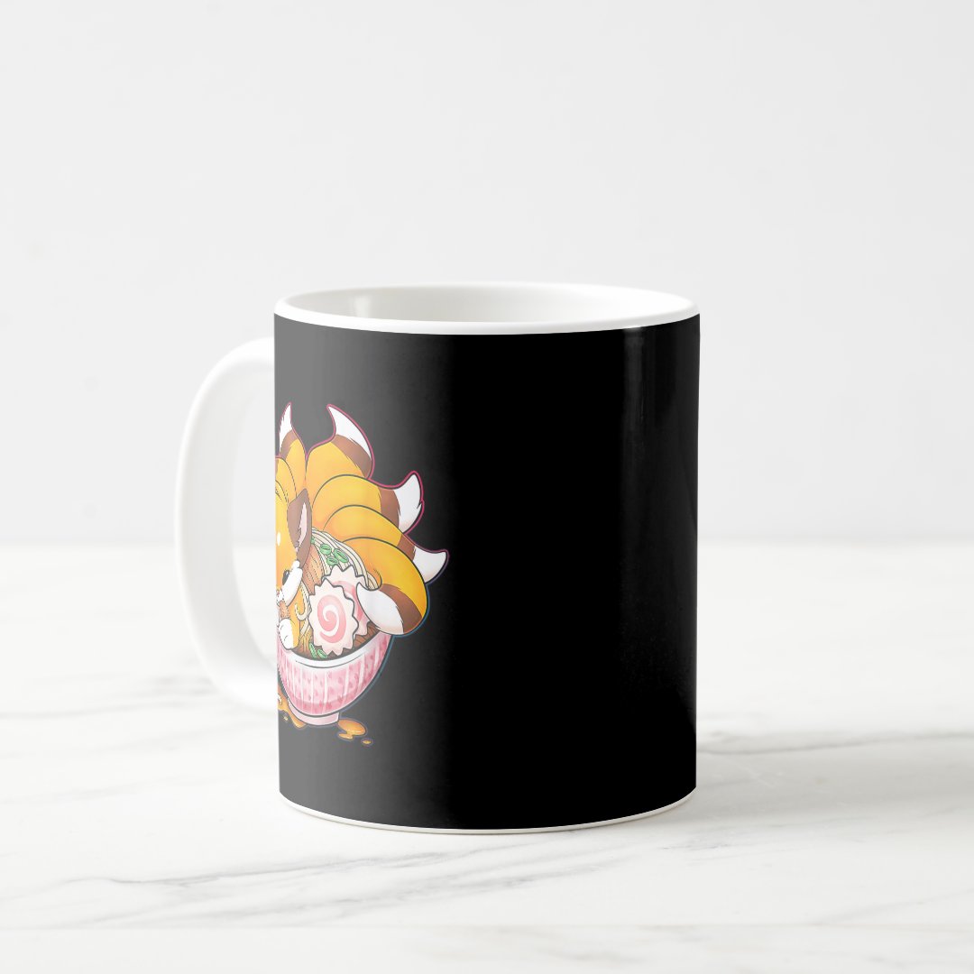 Fun Fox Ramen Japanese Noodles Cute Kawaii Anime G Coffee Mug Anime Kupa Bardak Modern Anime Baskılı Kupa