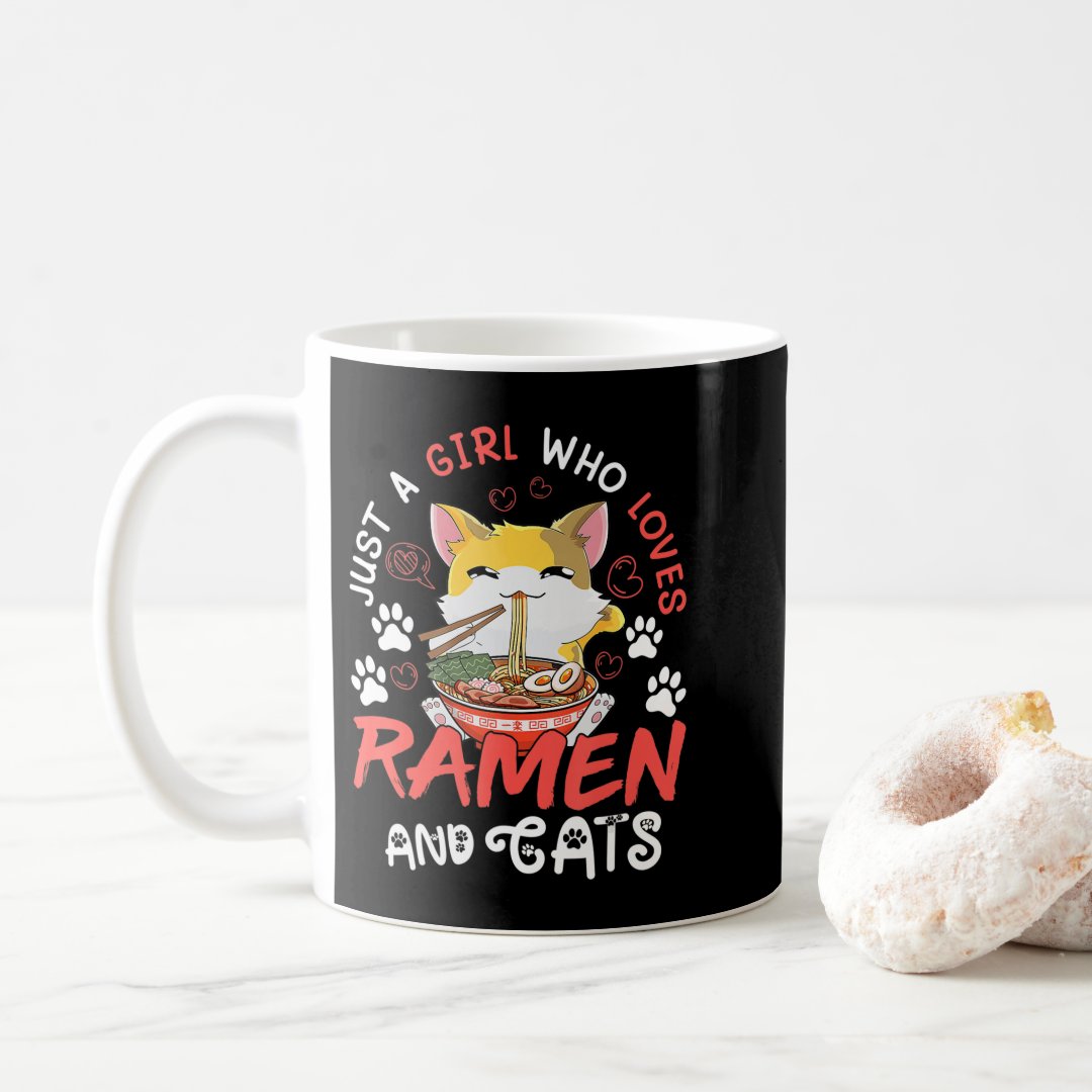 Kawaii Anime Ramen Cat Japanese Food Girls Officia Coffee Mug Anime Kupa Bardak Modern Anime Baskılı Kupa