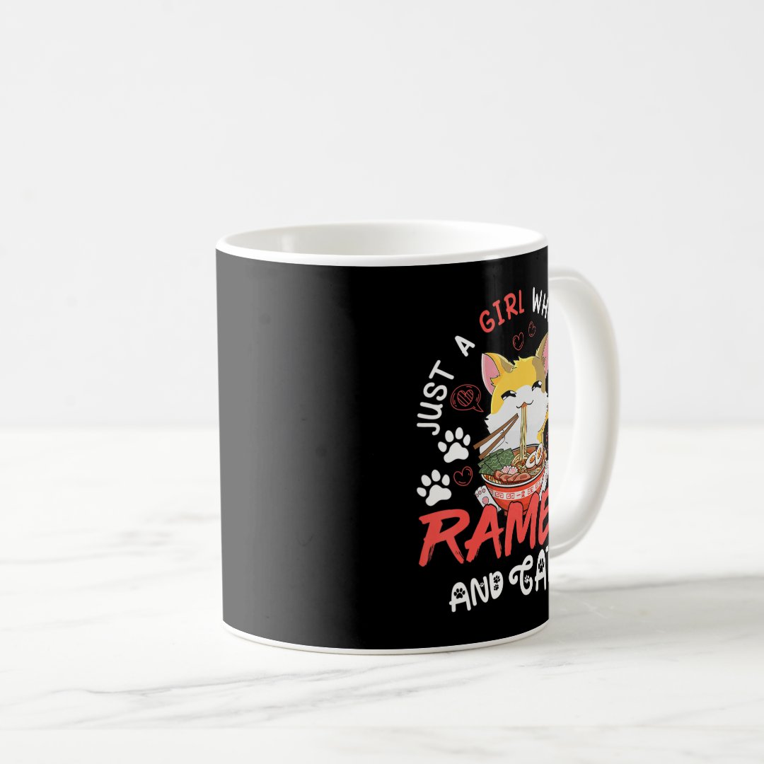 Kawaii Anime Ramen Cat Japanese Food Girls Officia Coffee Mug Anime Kupa Bardak Modern Anime Baskılı Kupa
