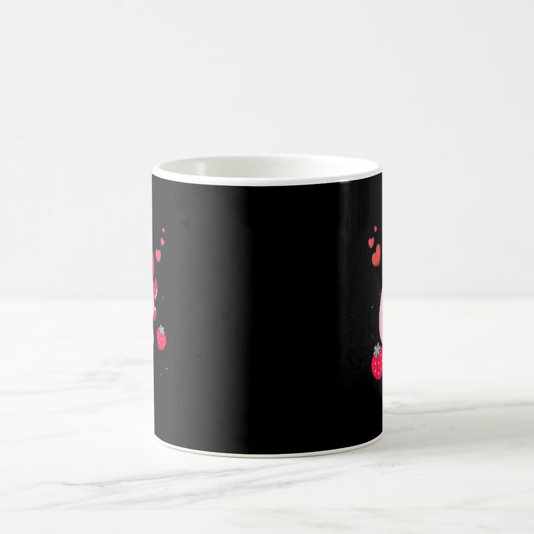 Kawaii Axolotl Strawberry Milk Shake Anime Gift Gi Coffee Mug Anime Kupa Bardak Modern Anime Baskılı Kupa