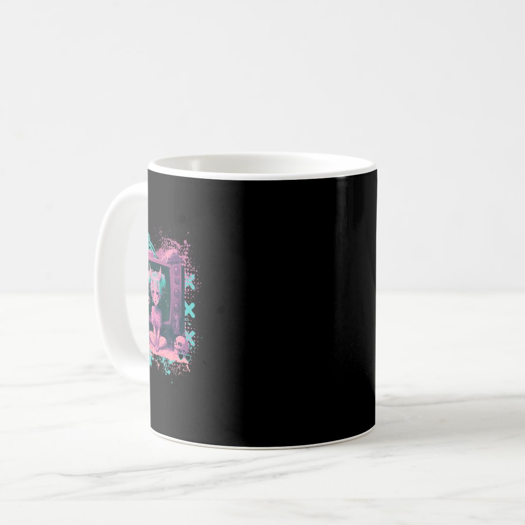 Pastel Goth Kawaii Creepy Cute Menhera Sad Anime D Coffee Mug Anime Kupa Bardak Modern Anime Baskılı Kupa
