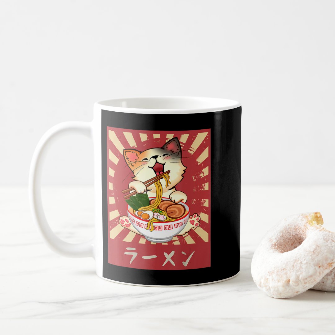 Ramen Cat Neko Anime Kawaii Japanese Merch Gifts G Coffee Mug Anime Kupa Bardak Modern Anime Baskılı Kupa