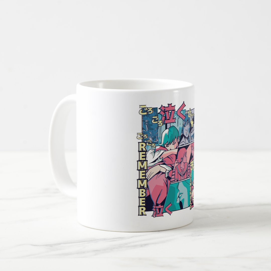 REMEMBER LOVE ANIME VAPORWAVE COFFEE MUG Anime Kupa Bardak Modern Anime Baskılı Kupa