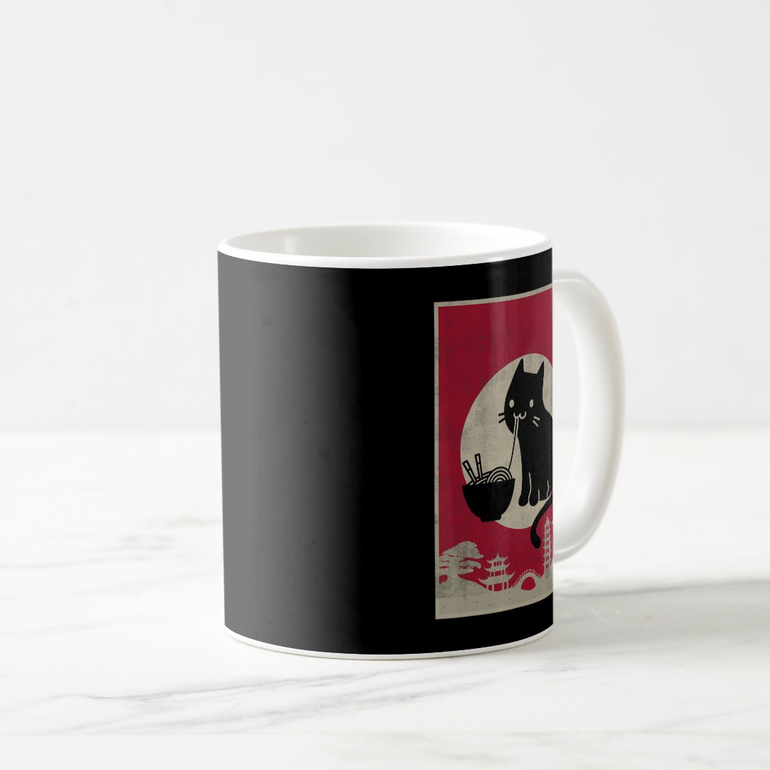 Vintage Kawaii Cat Ramen Anime Japanese Gift Kids  Coffee Mug Anime Kupa Bardak Modern Anime Baskılı Kupa