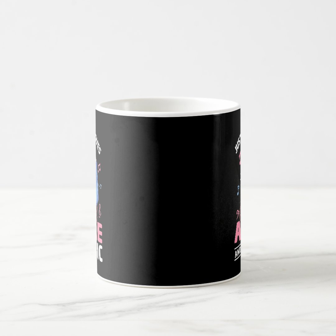 Women Just A Girl Who Loves Anime and Music Anime  Coffee Mug Anime Kupa Bardak Modern Anime Baskılı Kupa