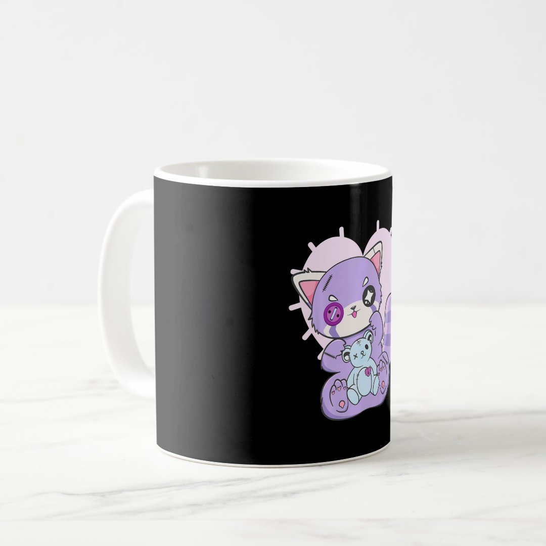 Yami Kawaii Fairy Kei Red Panda Moon Otaku Anime Coffee Mug Anime Kupa Bardak Modern Anime Baskılı Kupa