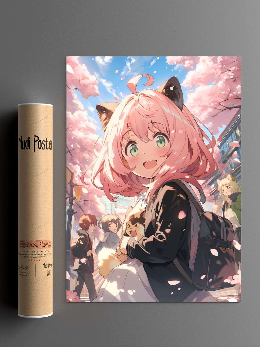 Anya Forger Kawaii Cute Anime Poster Çerçevesiz Yüksek Kalite Anime Duvar Poster