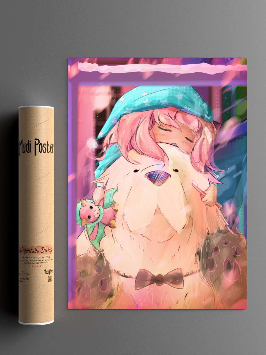 Anya Sleeping Anime Poster Çerçevesiz Yüksek Kalite Anime Duvar Poster