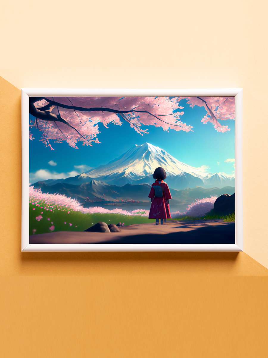 Asian Girl Landscapes Anime Poster Çerçevesiz Yüksek Kalite Anime Duvar Poster